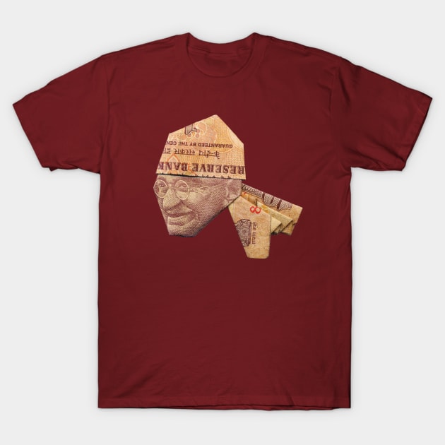 Gandhi / Money Origami T-Shirt by yosuke